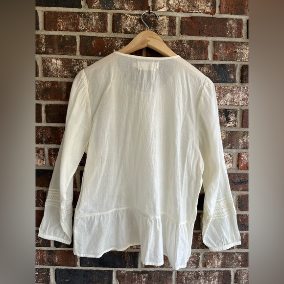 Nice Things Long Sleeve Lace Button Down Tuxedo Placket Blouse-Size 42 - Picture 6 of 8